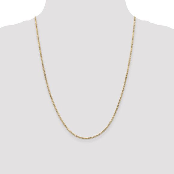 1.8mm, 14k Yellow Gold, Flat Wheat Chain Necklace, 24 Inch - Picture 2 of 8
